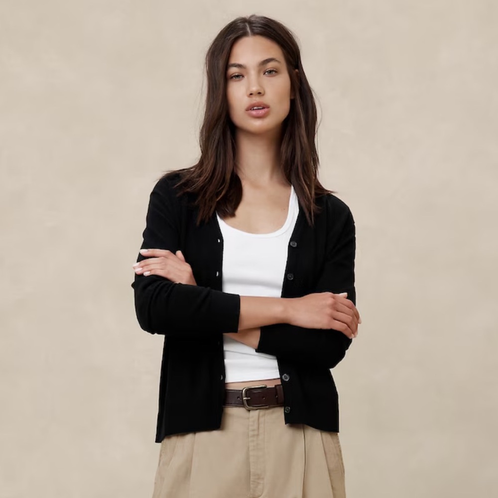 Banana Republic S black cardigan soft button sweater